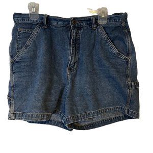 Northcrest Carpenter Blue Jean Shorts Womens 14 Vintage High Rise Relaxed